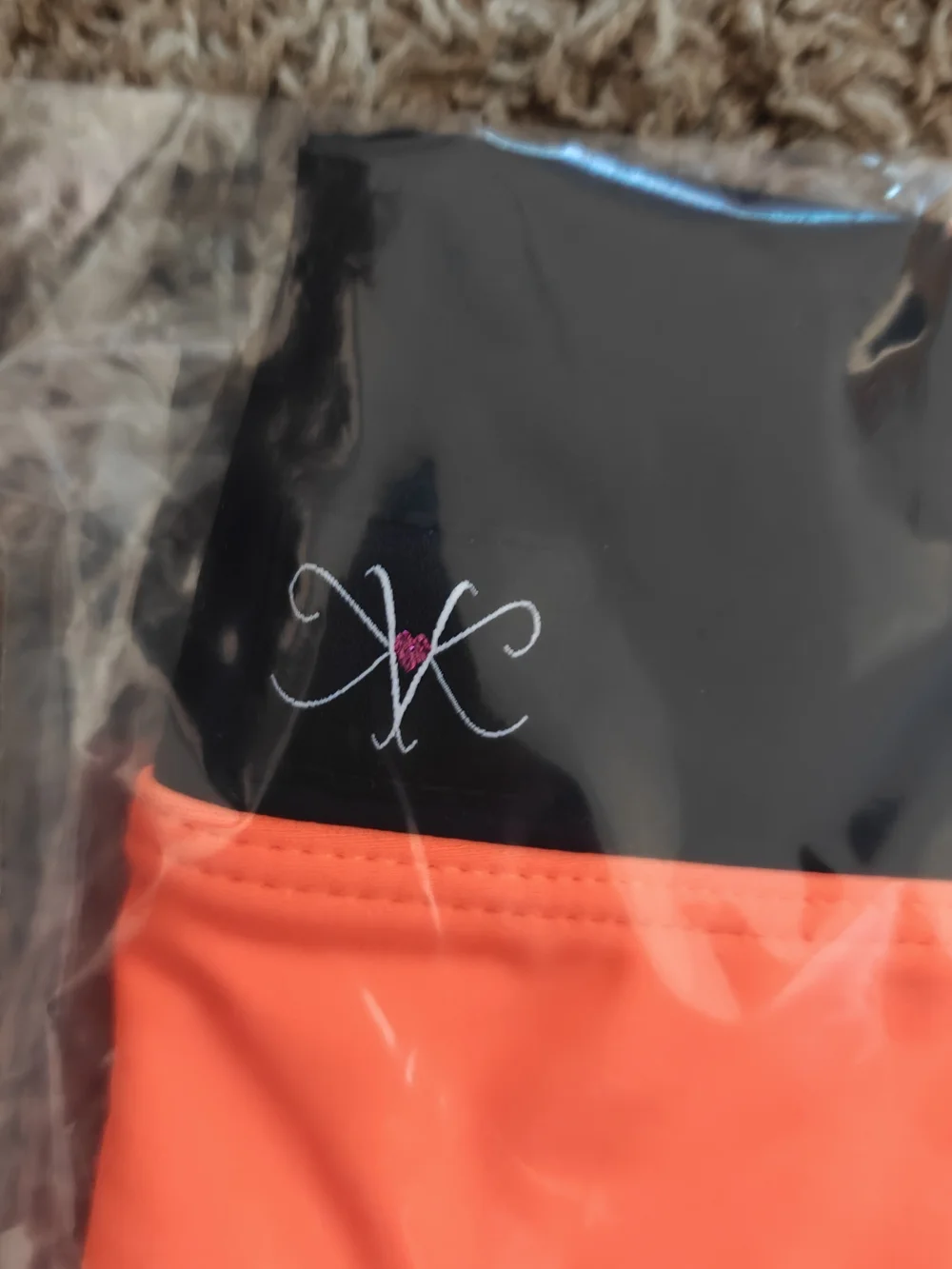 Kandi Kouture Bright Orange Dance Briefs with Black Trim
